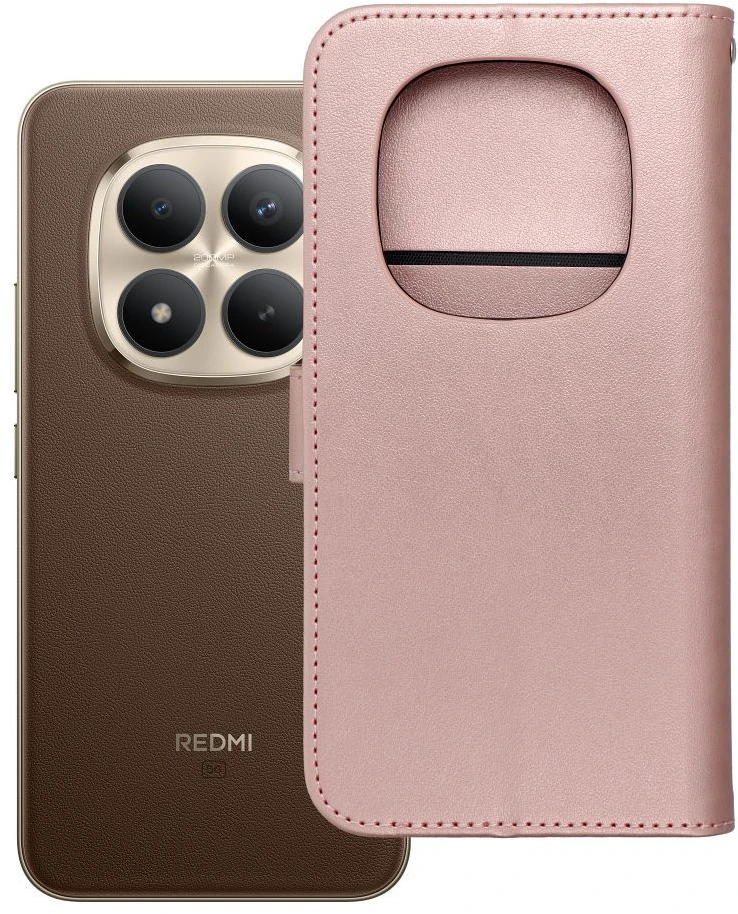 Oem Dėklas su klapką na Xiaomi Redmi NOTE 15 PRO PLUS 5G Mezzo Book svajonių gaudyklė auksinė-rožinė
