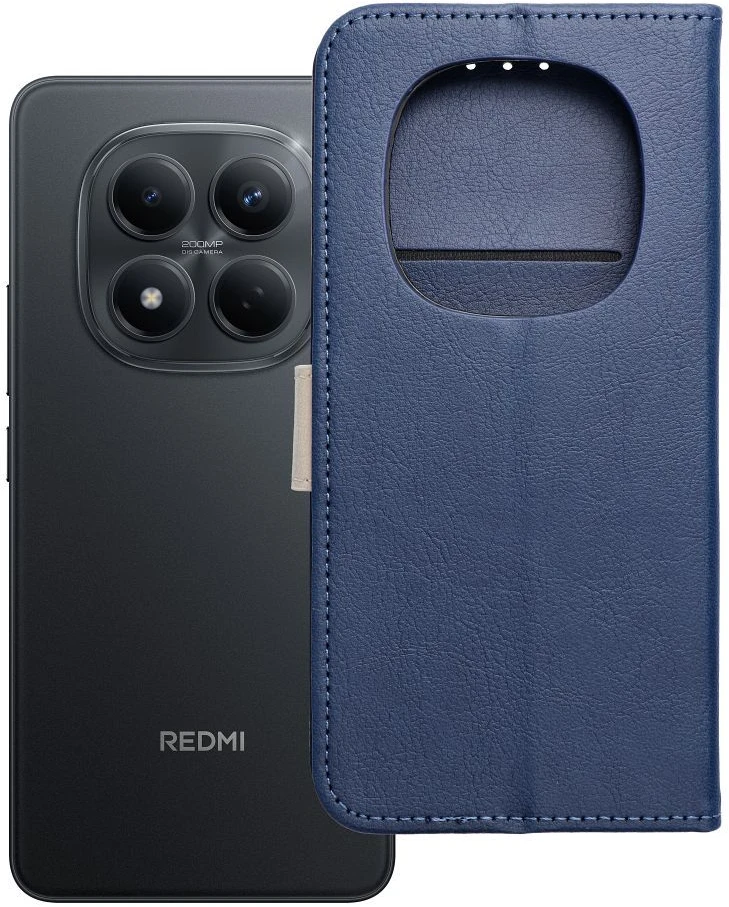 Oem Dėklas su klapką na Xiaomi Redmi NOTE 15 5G Split Book tamsiai mėlyna ir kreminė