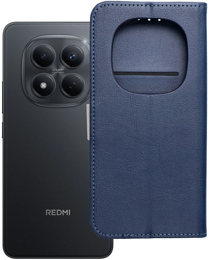 Oem Dėklas su klapką na Xiaomi Redmi NOTE 15 PRO 5G Split Book tamsiai mėlyna ir kreminė