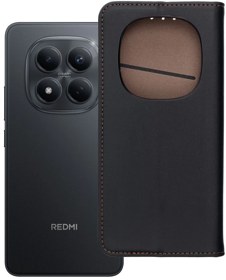 Oem Dėklas su klapką na Xiaomi Redmi NOTE 15 PRO 5G Smart Pro Book skórzane juoda