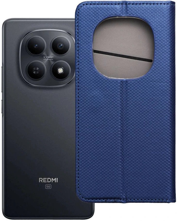 Oem Dėklas su klapką na Xiaomi Redmi NOTE 15 PRO PLUS 5G Smart Case Book tamsiai mėlyna