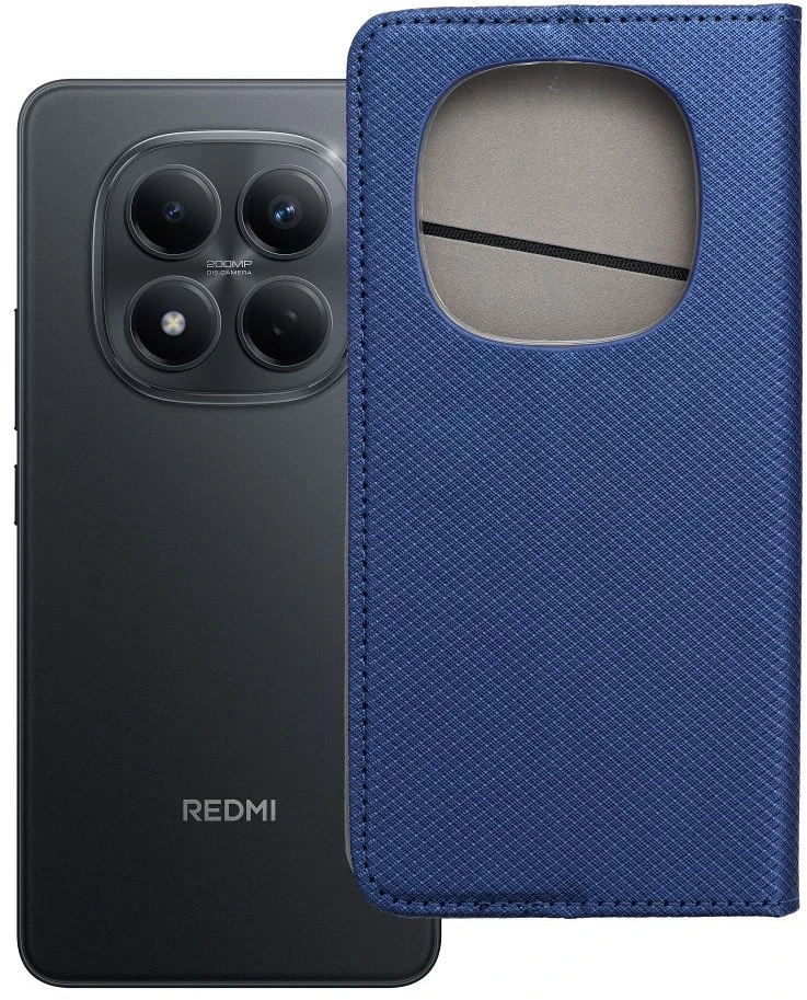 Oem Dėklas su klapką na Xiaomi Redmi NOTE 15 5G Smart Case Book tamsiai mėlyna