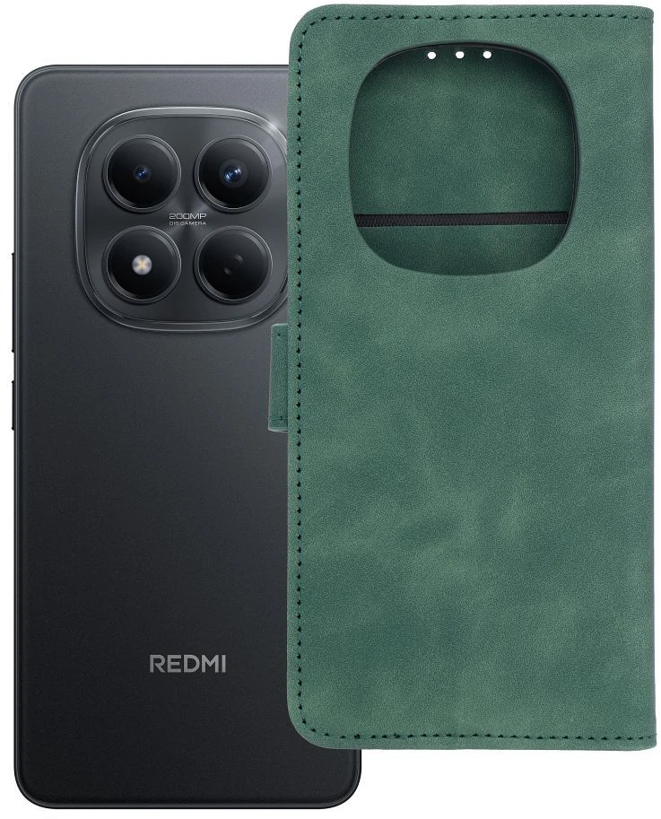 Oem Dėklas su klapką na Xiaomi Redmi NOTE 15 5G Tender Book žalia
