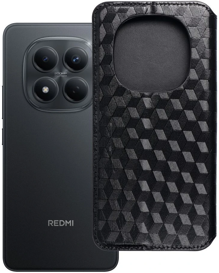 Oem Dėklas su klapką na Xiaomi Redmi NOTE 15 5G Cubic Book juoda