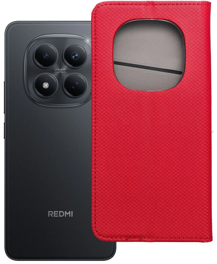 Oem Dėklas su klapką na Xiaomi Redmi NOTE 15 PRO 5G Smart Case Book raudona