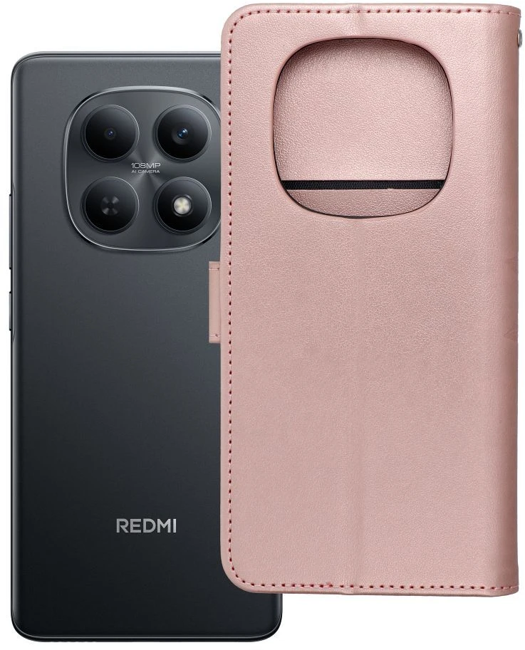 Oem Atverčiamas dėklas Xiaomi Redmi NOTE 15 5G Mezzo Book, mandala, aukso-rožinės spalvos