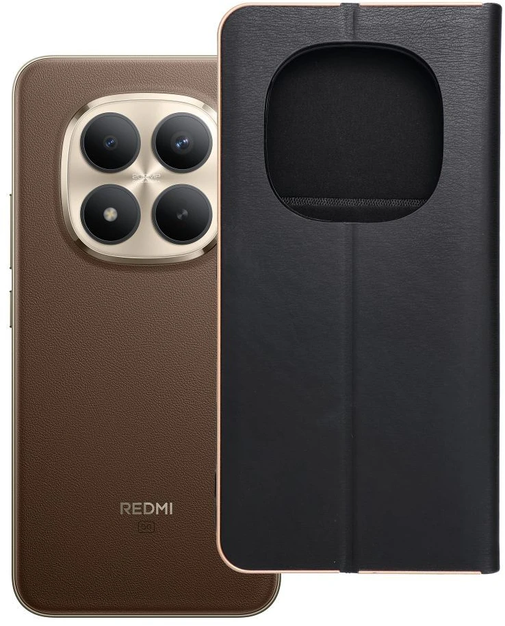 Oem Dėklas su klapką na Xiaomi Redmi NOTE 15 PRO PLUS 5G Luna Book Gold juoda