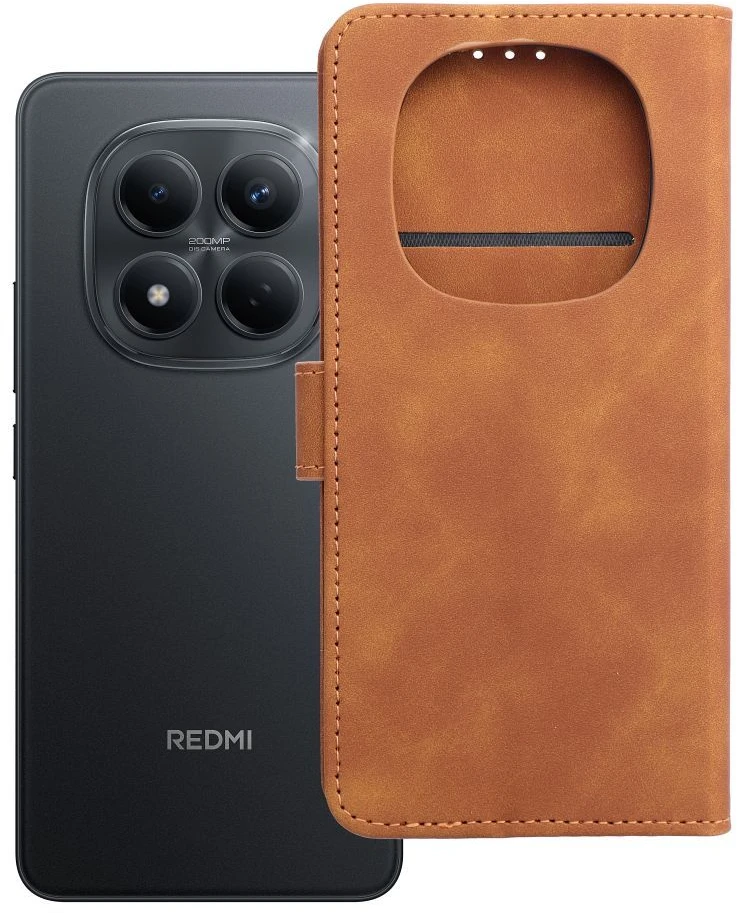 Oem Atverčiamas dėklas, skirtas „Xiaomi Redmi NOTE 15 5G Tender Book“, rudas