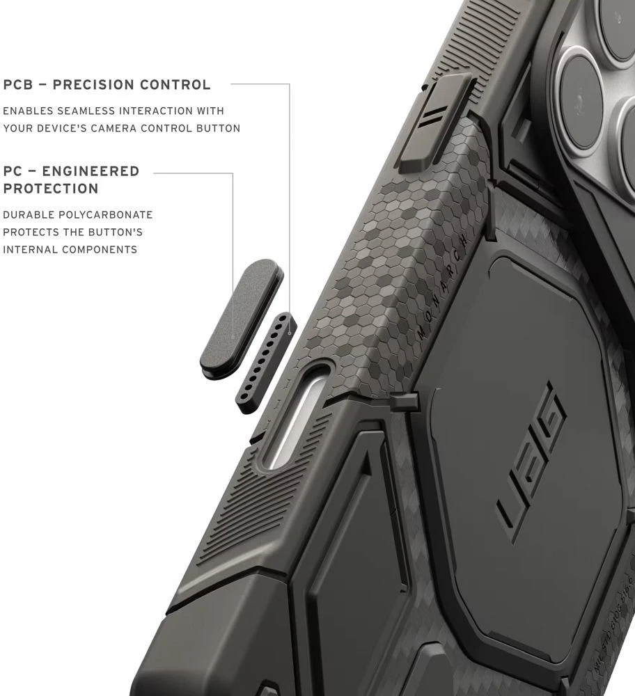 Dėklas UAG Urban Armor Gear case Monach Pro compatible with MagSafe for IPHONE 18 Pro Max/17 Pro Max carbon fiber