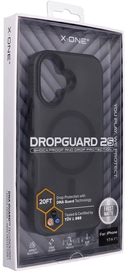 Dėklas X-ONE Dropguard 2S compatible with MagSafe for iPhone 17 juodas frost matte