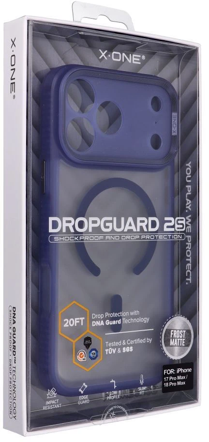 Dėklas X-ONE Dropguard 2S, suderinamas su MagSafe, skirtas iPhone 18 Pro Max / 17 Pro Max, tamsiai mėlynas