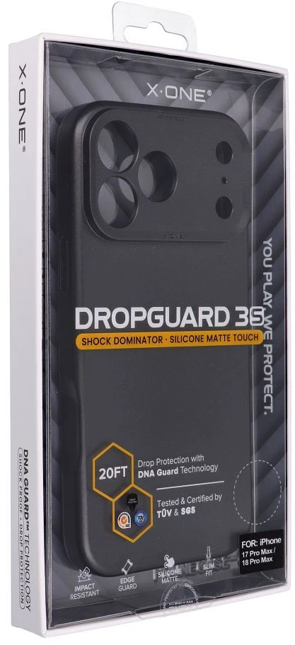 Dėklas X-ONE Dropguard 3S Shock Dominator, suderinamas su MagSafe, skirtas iPhone 18 Pro Max / 17 Pro Max, juodas