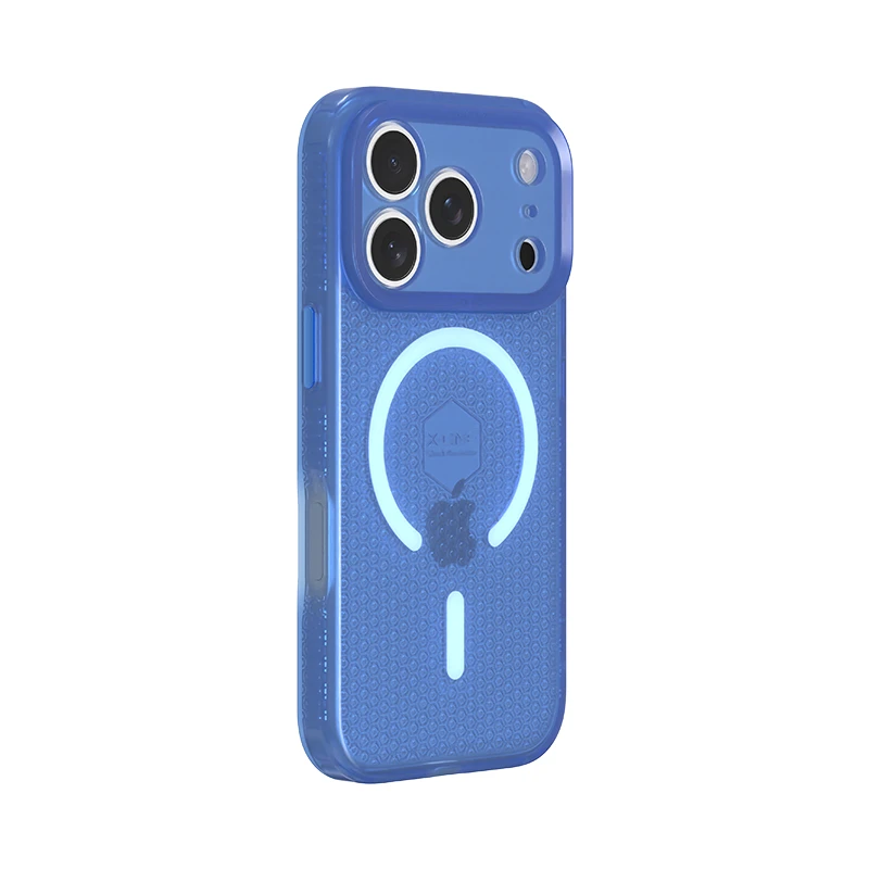 Dėklas X-ONE Dropguard 3S Shock Dominator, suderinamas su MagSafe, skirtas iPhone 18 Pro Max / 17 Pro Max, šviesiai mėlynas