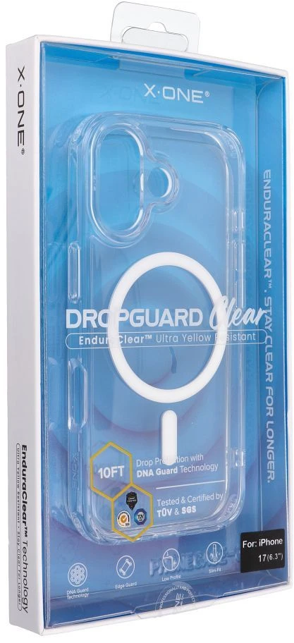 Dėklas X-ONE Dropguard Clear compatible with MagSafe for iPhone 17 transparentne