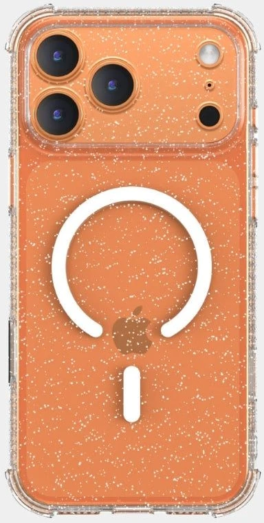 X-ONE Dropguard Pro compatible with MagSafe for iPhone 18 Pro / 17 Pro glitter baltas