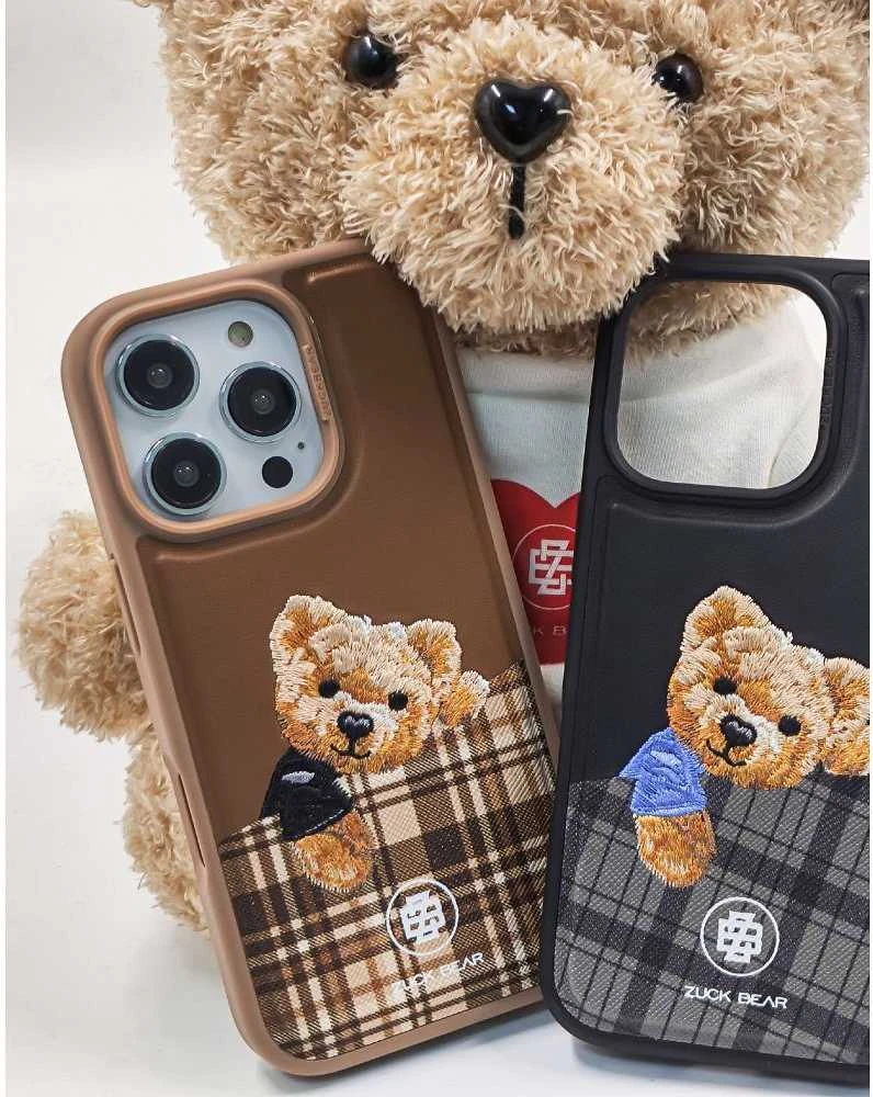 ZUCK BEAR dėklas DARREN suderinamas su MagSafe 16 Pro Max šampaniniu auksiniu