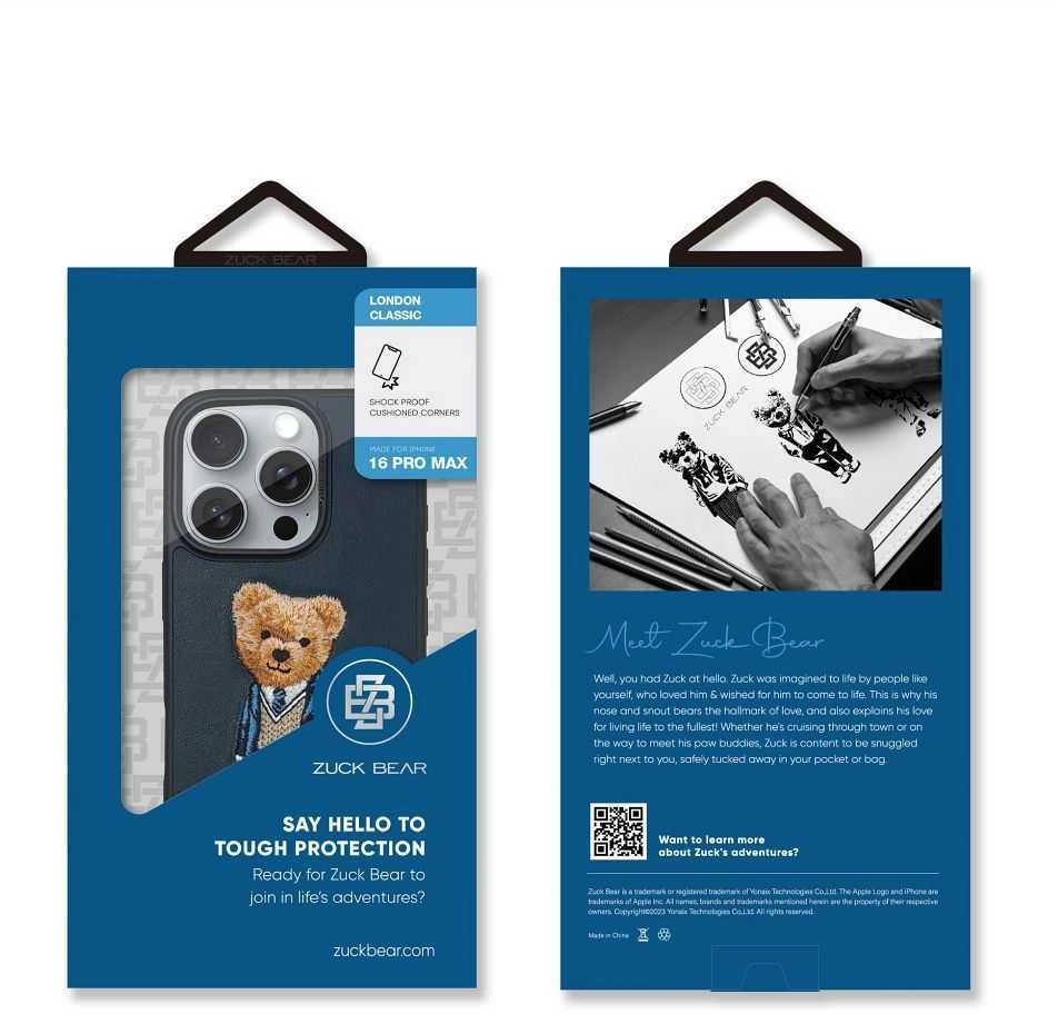 ZUCK BEAR dėklas LONDON CLASSIC, skirtas IPHONE 16 westminster ace