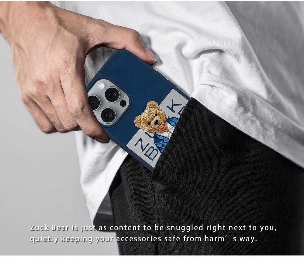ZUCK BEAR dėklas PARIS GENTLEMAN, skirtas IPHONE 16 Pro, su gobtuvu