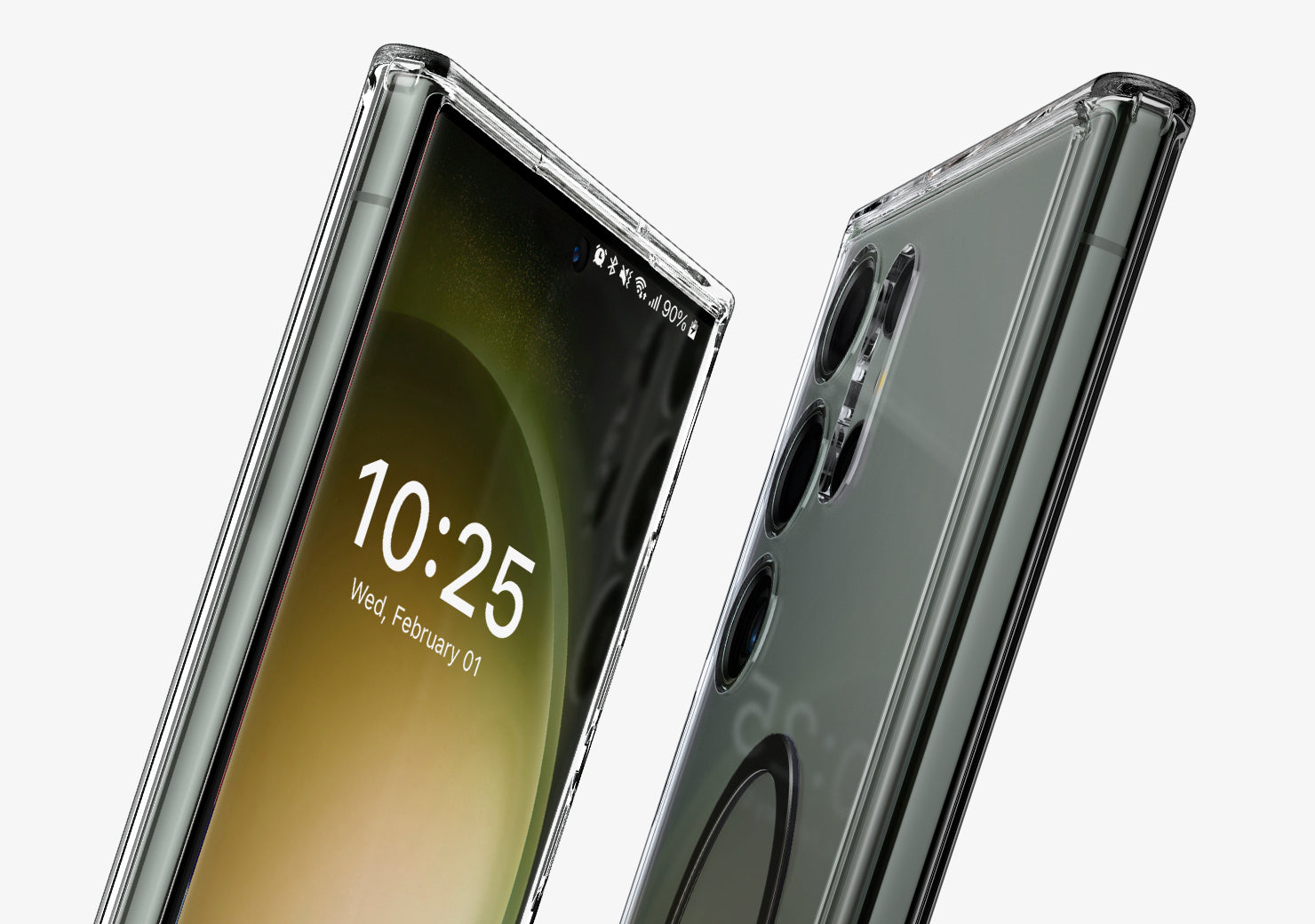 Spigen Ultra Hybrid Metal Ring (MagFit) dėklas skirtas Samsung Galaxy S23 FE, spalva - Juoda aprašymas - Prekės nuotrauka