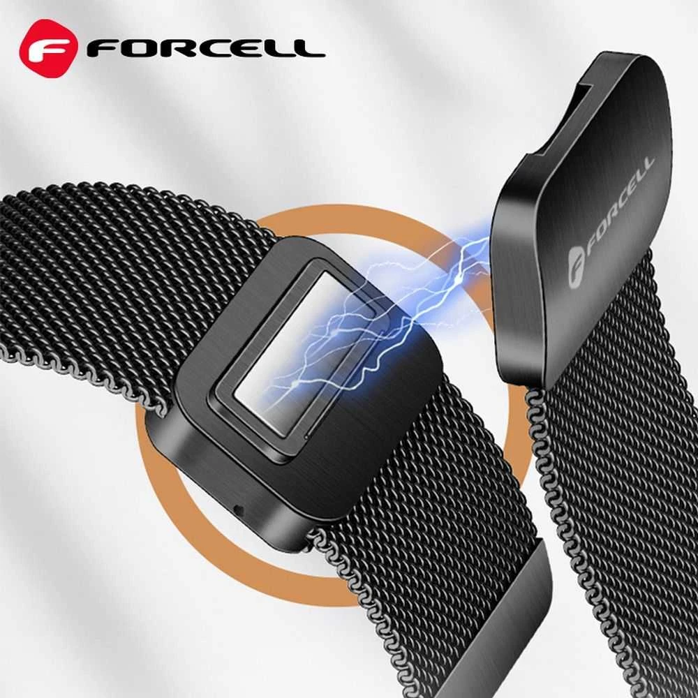 Dirželis „Samsung Galaxy Watch Forcell F-Design FS11“ magnetiniam plienui, 20 mm, sidabrinis
