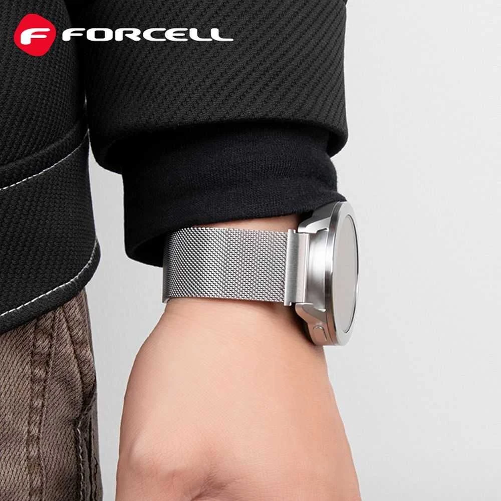 Dirželis „Samsung Galaxy Watch Forcell F-Design FS11“ magnetiniam plienui, 20 mm, sidabrinis