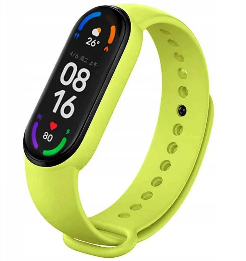 Oem Silikoninė apyrankė skirta Xiaomi Mi Band 5 / 6 / 7 žalios spalvos (05)