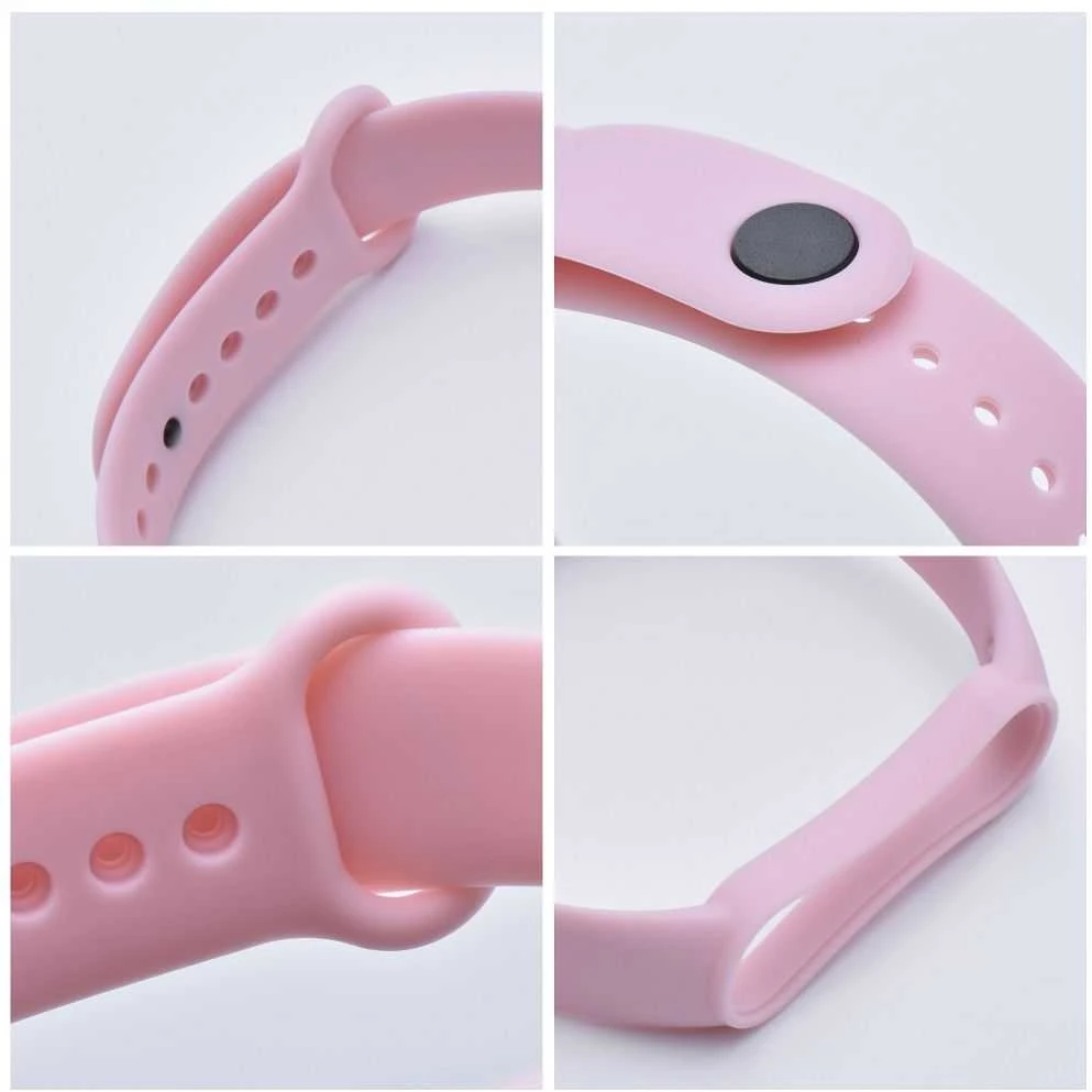 Oem Silikoninė apyrankė skirta Xiaomi Mi Band 5 / 6 / 7 rožinės spalvos (06)