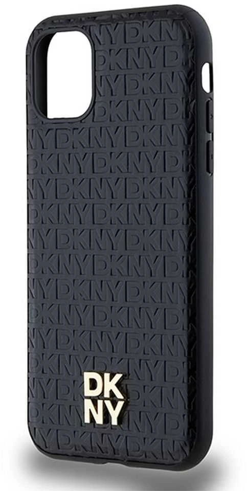 Apple iPhone 11 / XR DKNY odinis dėklas Monogram Pattern Metal Logo MagSafe (DKHMN61PSHRPSK) juodos spalvos