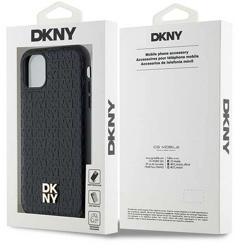 Apple iPhone 11 / XR DKNY odinis dėklas Monogram Pattern Metal Logo MagSafe (DKHMN61PSHRPSK) juodos spalvos