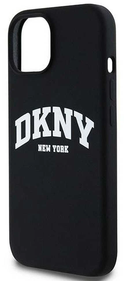 Apple iPhone 12 / 12 Pro DKNY dėklas Liquid Silicone Baltas Printed Logo MagSafe (DKHMP12MSNYACH) juodos spalvos