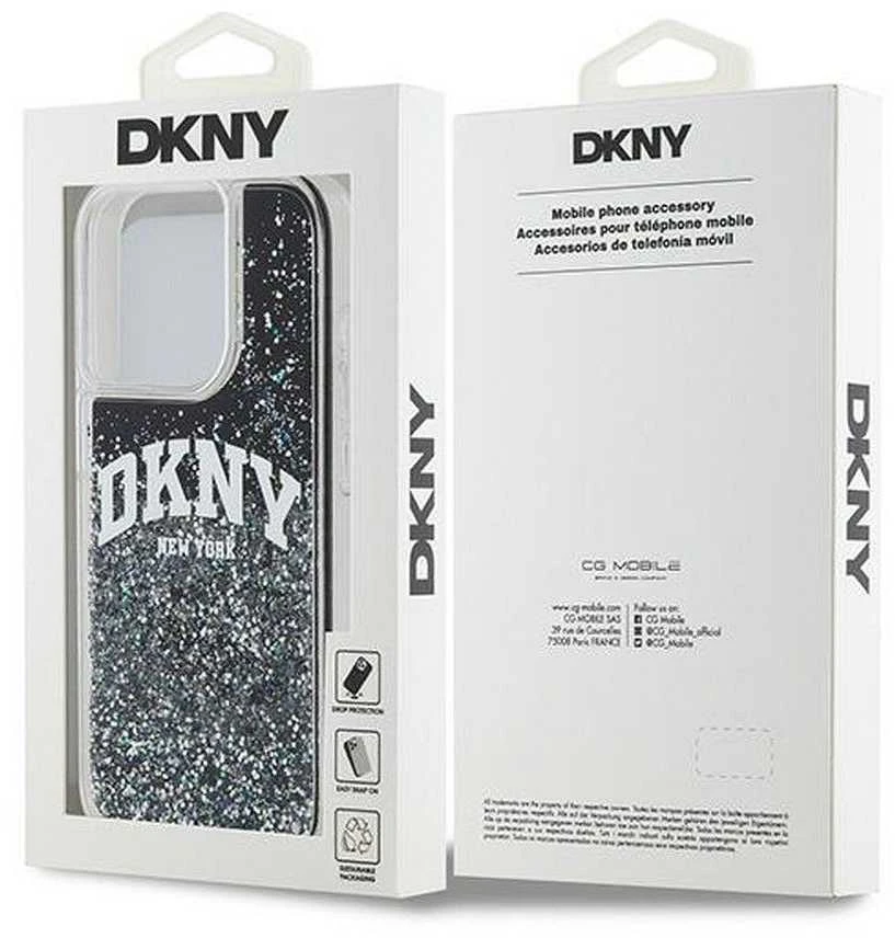 Apple iPhone 13 Pro DKNY dėklas Liquid Glitter Big Logo (DKHCP13LLBNAEK) juodos spalvos