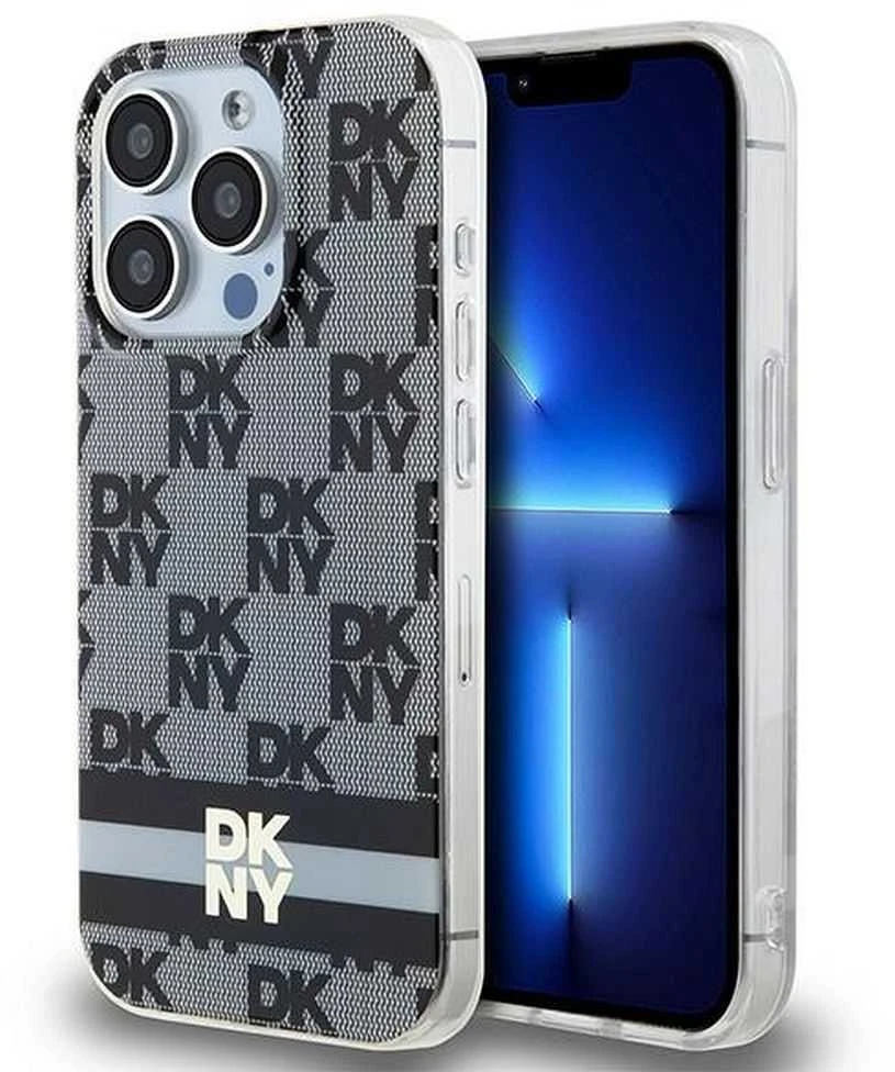 DKNY DKHMP13XHCPTSK Apple iPhone 13 Pro Max 6.7 inch juodos spalvos kietas dėklas IML Checkered Mono Pattern & Printed S