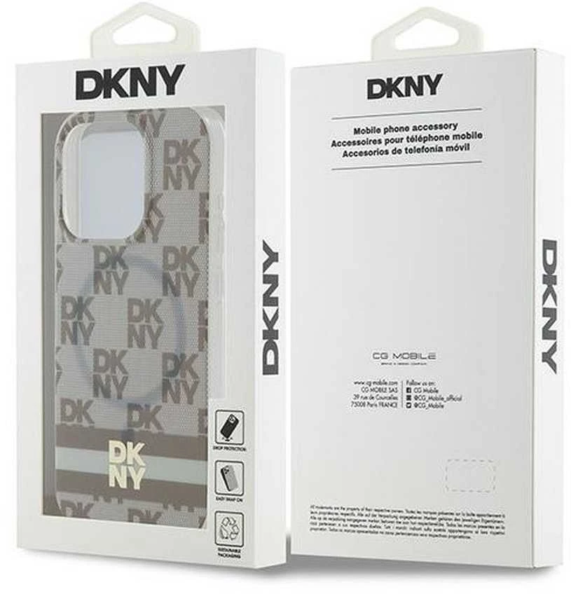 DKNY DKHMP13XHCPTSE Apple iPhone 13 Pro Max 6.7 inch beige kietas dėklas IML Checkered Mono Pattern & Printed S