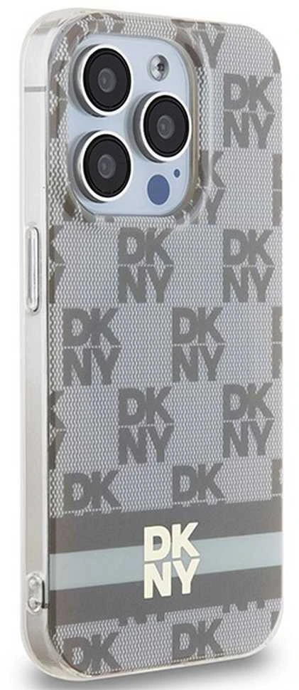 DKNY DKHMP13XHCPTSE Apple iPhone 13 Pro Max 6.7 inch beige kietas dėklas IML Checkered Mono Pattern & Printed S