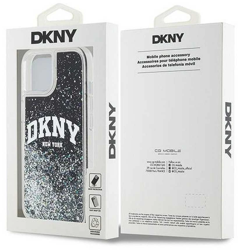 Apple iPhone 13 / 14 / 15 DKNY dėklas Liquid Glitter Big Logo (DKHCP14SLBNAEK) juodos spalvos