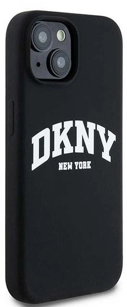 Apple iPhone 13 / 14 / 15 DKNY dėklas Skystas silikonas Baltas Printed Logo MagSafe DKHMP14SSNYACH