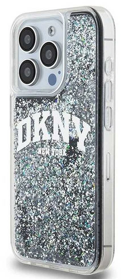 Apple iPhone 14 Pro DKNY dėklas Liquid Glitter Big Logo (DKHCP14LLBNAEK) juodos spalvos