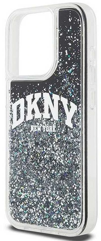 Apple iPhone 14 Pro DKNY dėklas Liquid Glitter Big Logo (DKHCP14LLBNAEK) juodos spalvos
