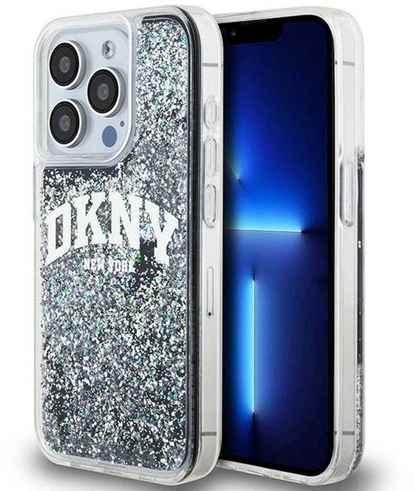 Apple iPhone 14 Pro DKNY dėklas Liquid Glitter Big Logo (DKHCP14LLBNAEK) juodos spalvos
