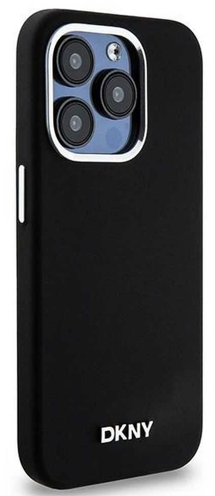 DKNY DKHMP14LSMCHLK Apple iPhone 14 Pro 6.1″ juodos spalvos kietas dėklas Liquid Silicone Small Metal Logo MagSafe