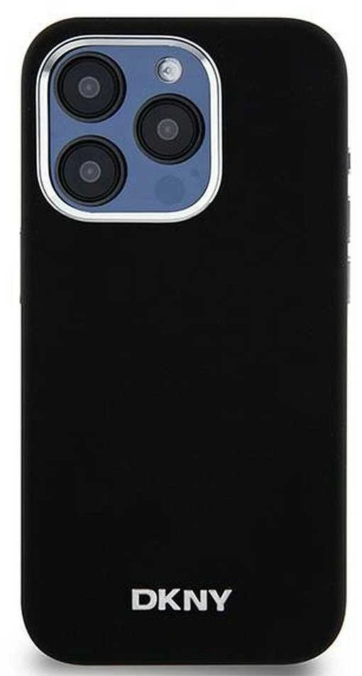 DKNY DKHMP14LSMCHLK Apple iPhone 14 Pro 6.1″ juodos spalvos kietas dėklas Liquid Silicone Small Metal Logo MagSafe
