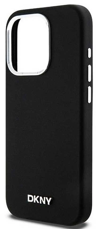 DKNY DKHMP14LSMCHLK Apple iPhone 14 Pro 6.1″ juodos spalvos kietas dėklas Liquid Silicone Small Metal Logo MagSafe