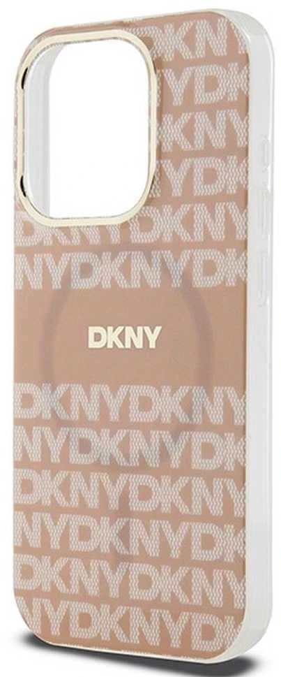 Apple iPhone 14 Pro DKNY dėklas IML Mono & Stripe MagSafe (DKHMP14LHRHSEP) rožinės spalvos