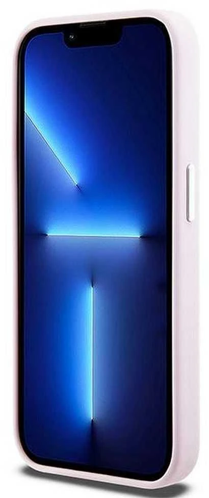 DKNY DKHMP14LSMCHLP iPhone 14 Pro 6.1″ rožinės spalvos kietas dėklas Liquid Silicone Small Metal Logo MagSafe