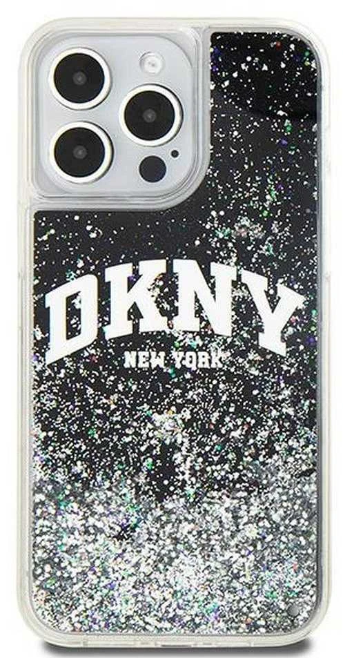 Apple iPhone 14 Pro Max DKNY dėklas Liquid Glitter Big Logo (DKHCP14XLBNAEK) juodos spalvos