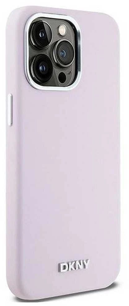 DKNY DKHMP14XSMCHLP Apple iPhone 14 Pro Max 6.7″ rožinės spalvos kietas dėklas Liquid Silicone Small Metal Logo MagSafe