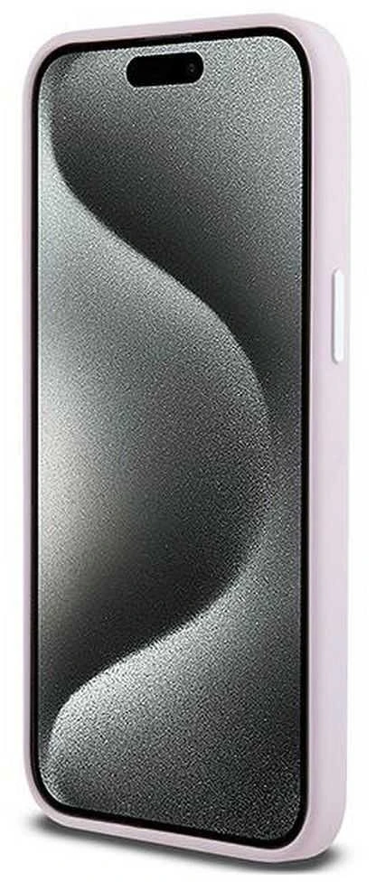 DKNY DKHMP14XSMCHLP Apple iPhone 14 Pro Max 6.7″ rožinės spalvos kietas dėklas Liquid Silicone Small Metal Logo MagSafe