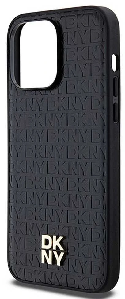 Apple iPhone 14 Pro Max DKNY odinis dėklas Monogram Pattern Metal Logo MagSafe (DKHMP14XPSHRPSK) juodos spalvos