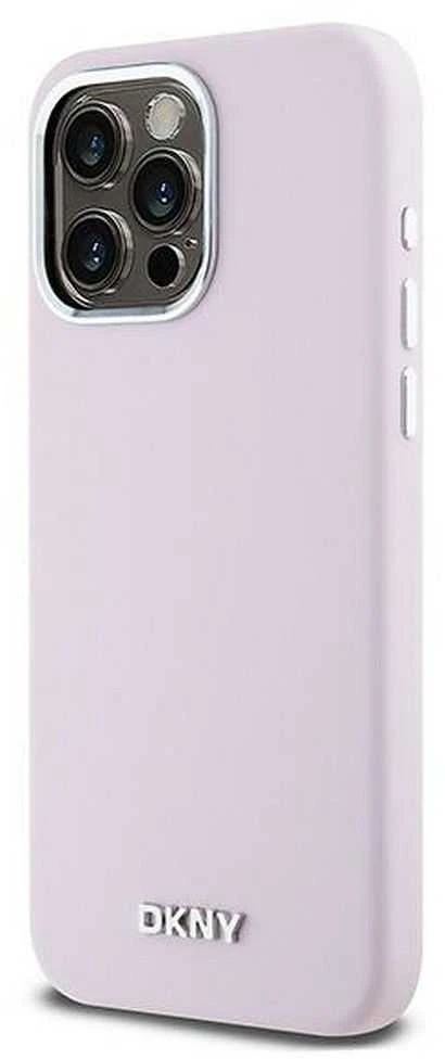DKNY DKHMP14XSMCHLP Apple iPhone 14 Pro Max 6.7″ rožinės spalvos kietas dėklas Liquid Silicone Small Metal Logo MagSafe