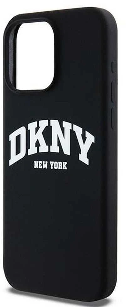 Apple iPhone 14 Pro Max DKNY dėklas Liquid Silicone Baltas Printed Logo MagSafe (DKHMP14XSNYACH) juodos spalvos
